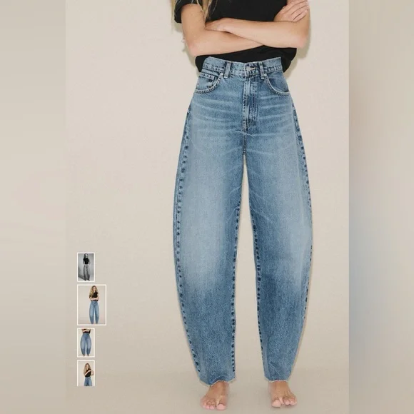 Zara High Waist Barrel Jeans - Picture 5 of 7
